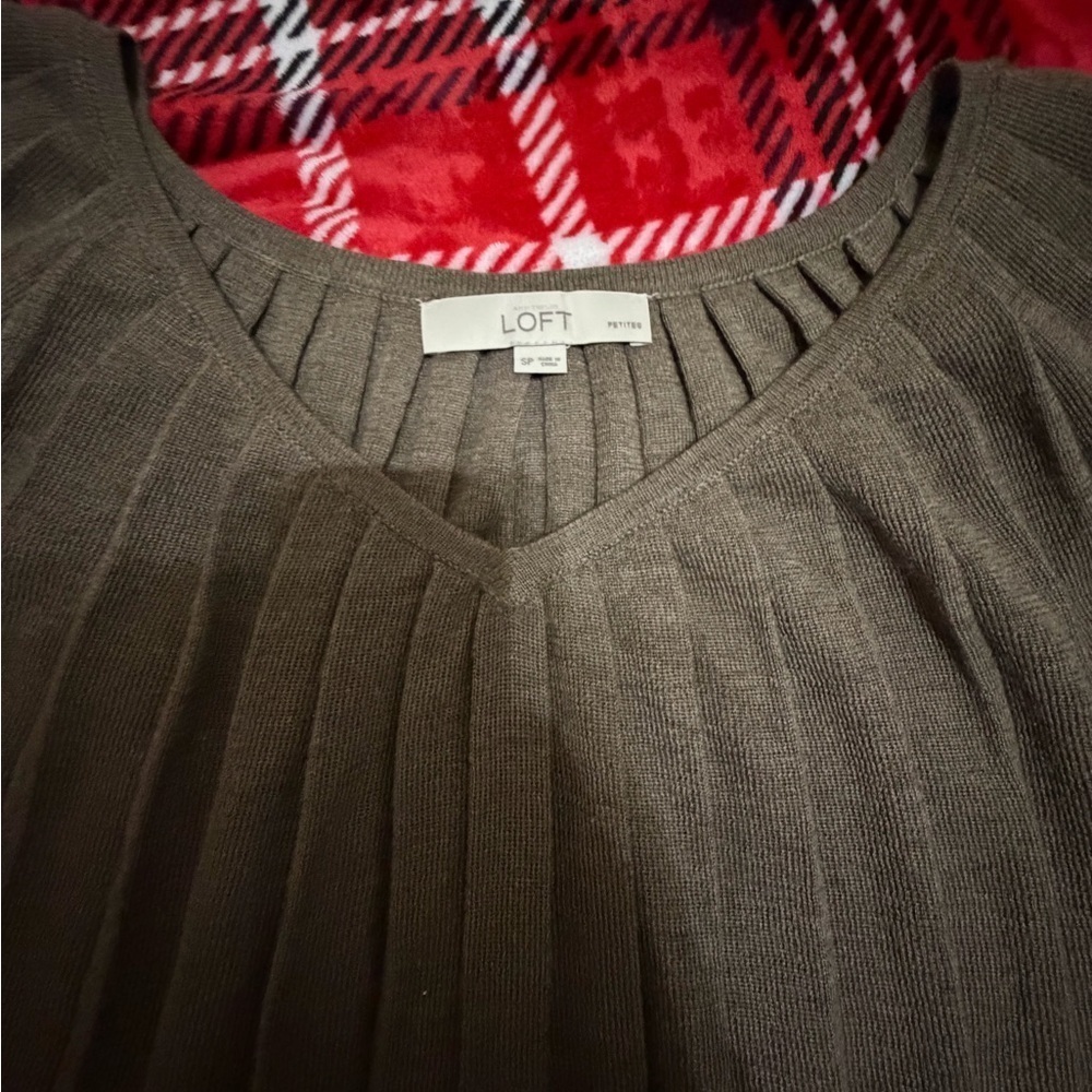 LOFT Olive Mini Dress with Belt - Picture 4 of 6